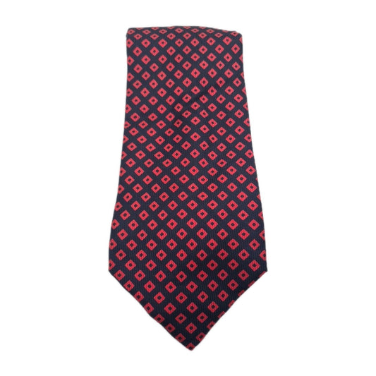Fumangalli Red Geometric Pattern Red Mens Silk Tie Classic Designer Necktie Geometric Vintage Mens Tie UK BX8