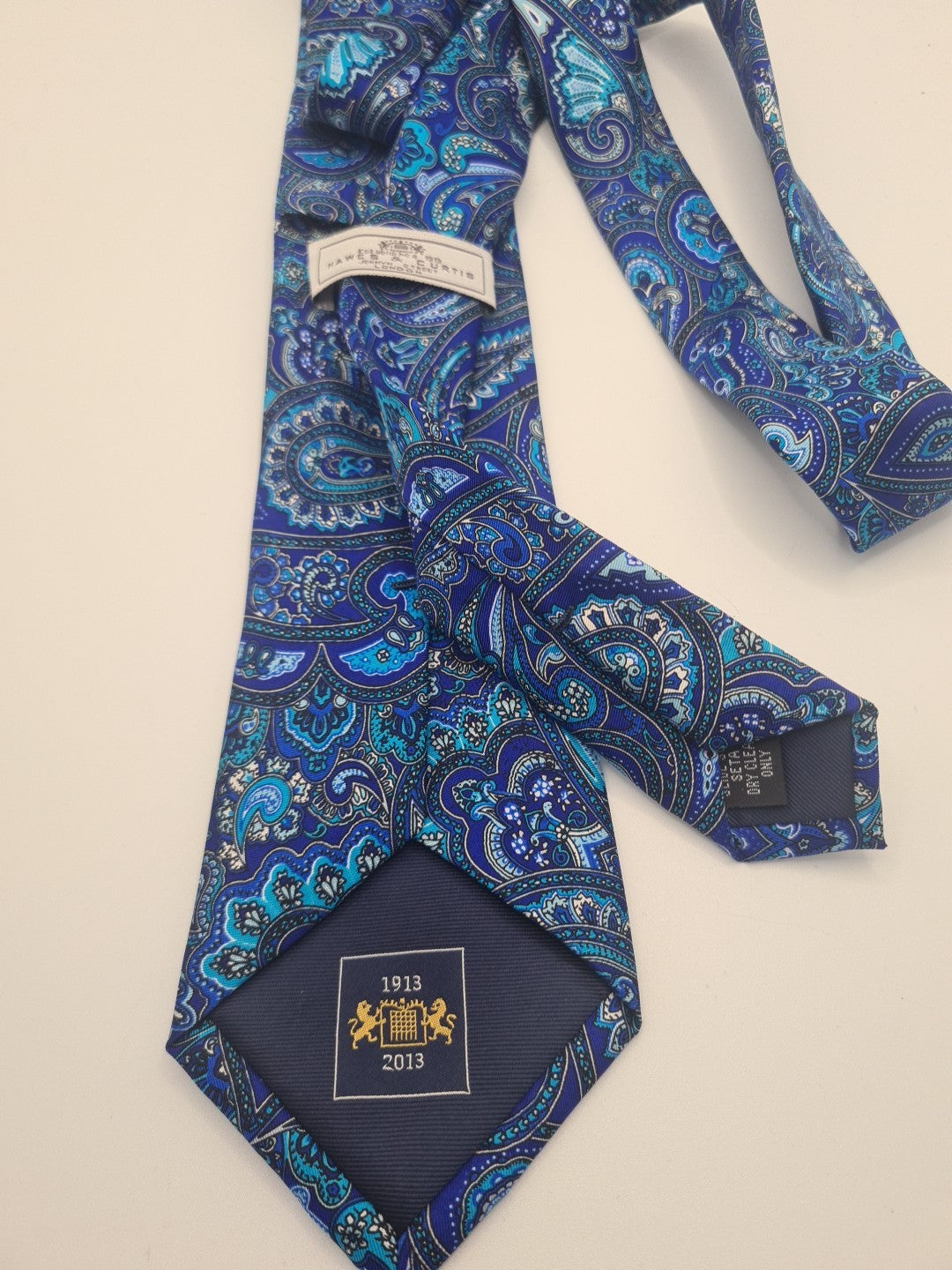 Hawes & Curtis Blue Paisley Mens Silk Tie Classic Designer Necktie Formal Paisley Vintage Mens Tie UK BX5