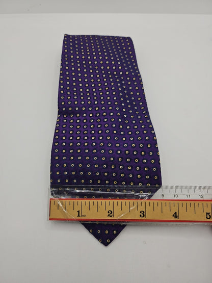Christian Lacroix Purple Spotted Mens Silk Tie Wedding Formal Neck Tie BX11