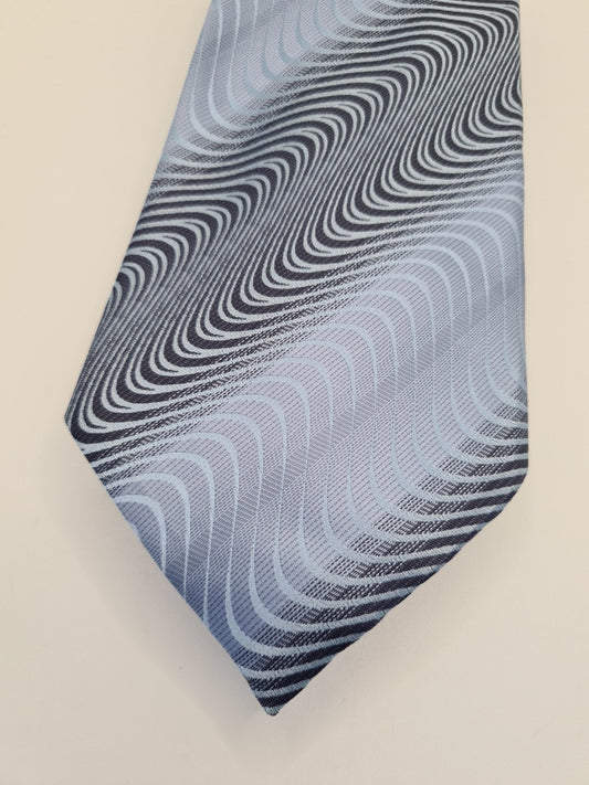 Carnival De Venise Blue Retro Pattern Wide Silk Tie | Designer Mens Tie UK Vintage Mens Tie UK BX13