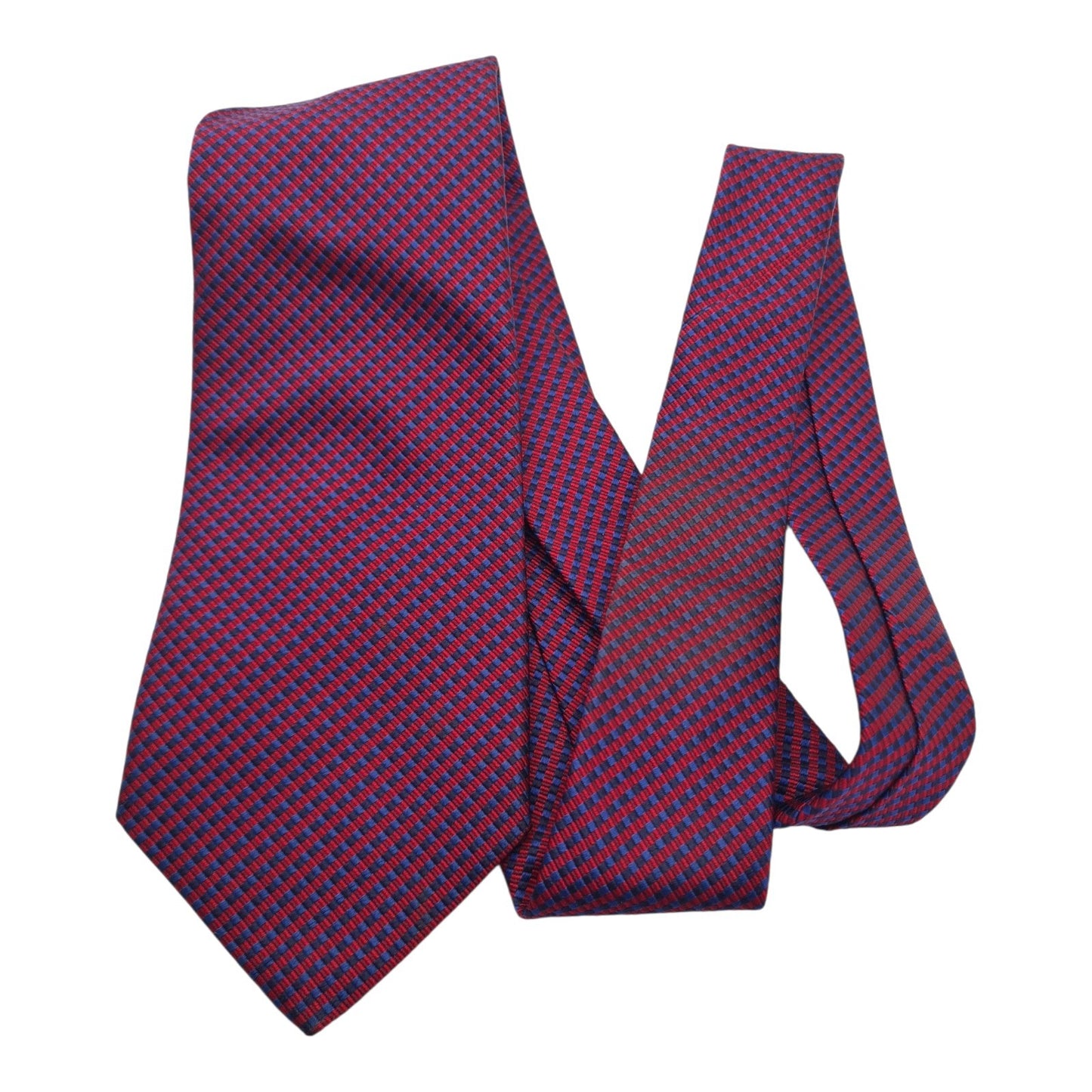 Mens TM Lewin Silk Tie Designer Red / Blue Neck tie Formal Party Pattern Cravat