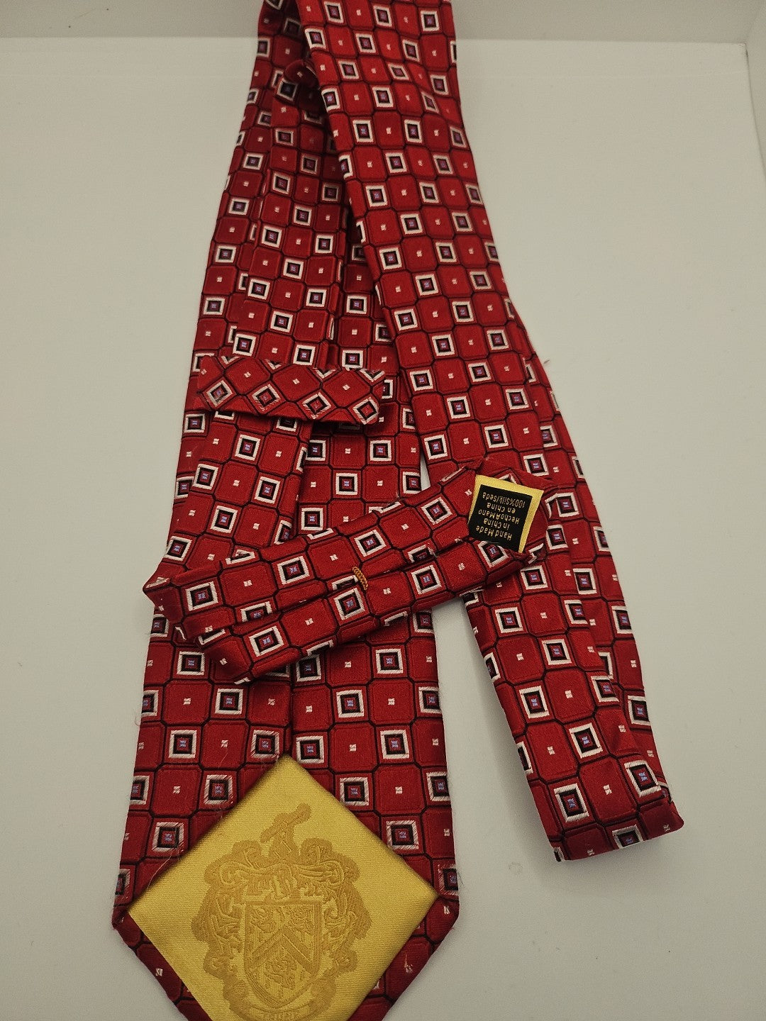 Donald J Trump Red Geometric Mens Silk Tie Wedding Formal Neck Tie BX16