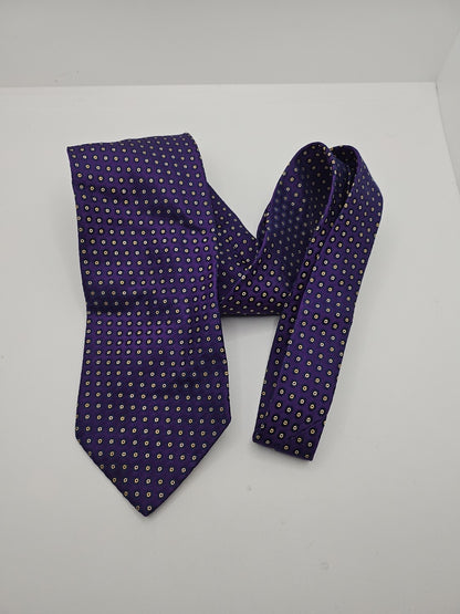 Christian Lacroix Purple Spotted Mens Silk Tie Wedding Formal Neck Tie BX11