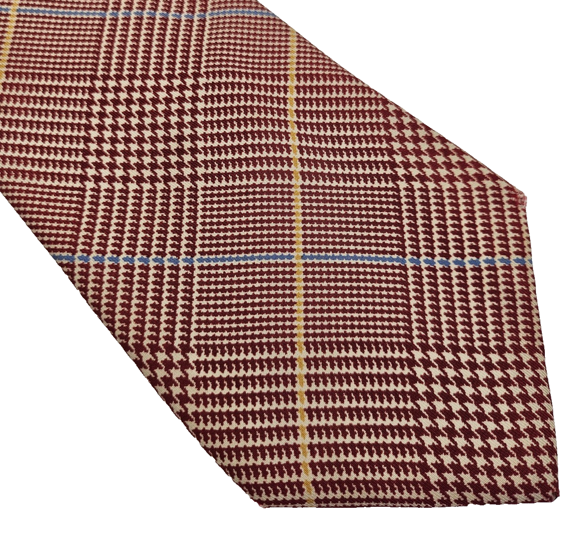 Gieves & Hawkes Mens Silk Tie Red Plaid Tartan Vtg Retro Wedding Neck Tie R9