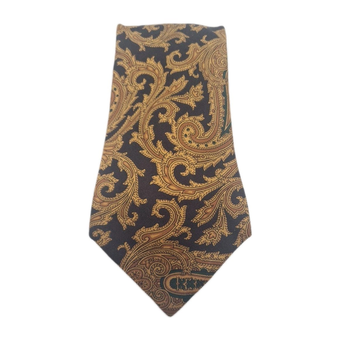 Vintage Aquascutum Gold Mens Silk Tie Classic Designer Necktie Formal Vintage Mens Tie UK BX9