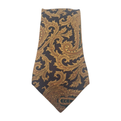 Vintage Aquascutum Gold Mens Silk Tie Classic Designer Necktie Formal Vintage Mens Tie UK BX9