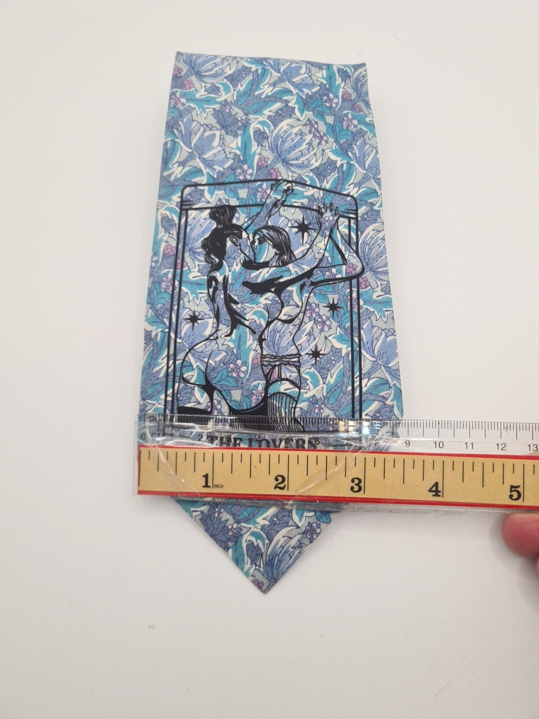 Reworked Punk Graphic Neck Tie Tarot Flower | Emo Alternative Upcycled Tie RW1 Vintage Mens Tie UK