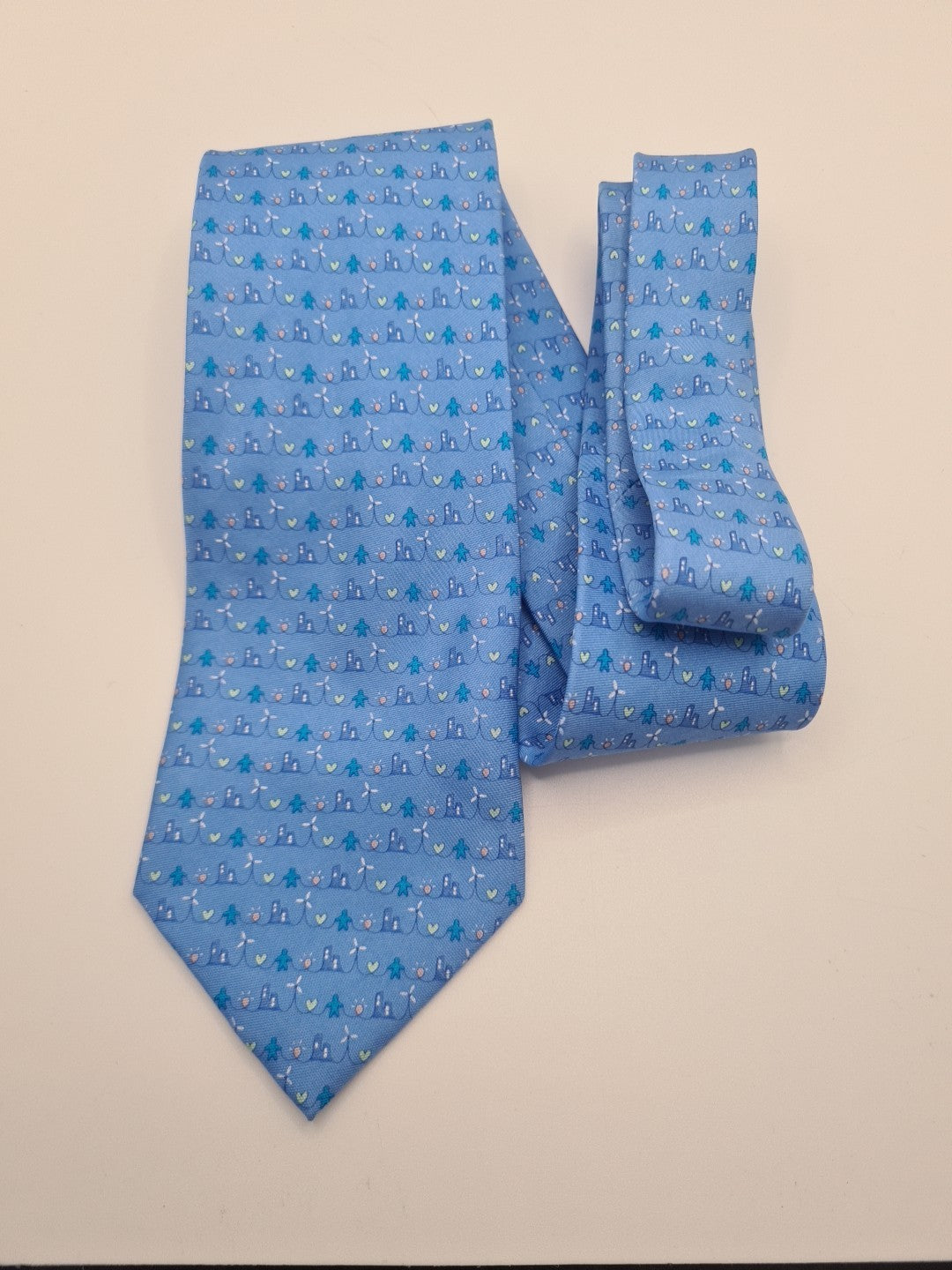 Blue Eco/ Planet friendly Mens Silk Tie Classic Designer Necktie Formal Vintage Mens Tie UK BX7