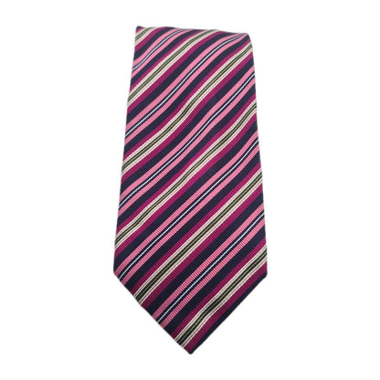Chester Barrie Pink Stripe Mens Silk Tie Classic Designer Necktie Formal Striped Vintage Mens Tie UK BX10