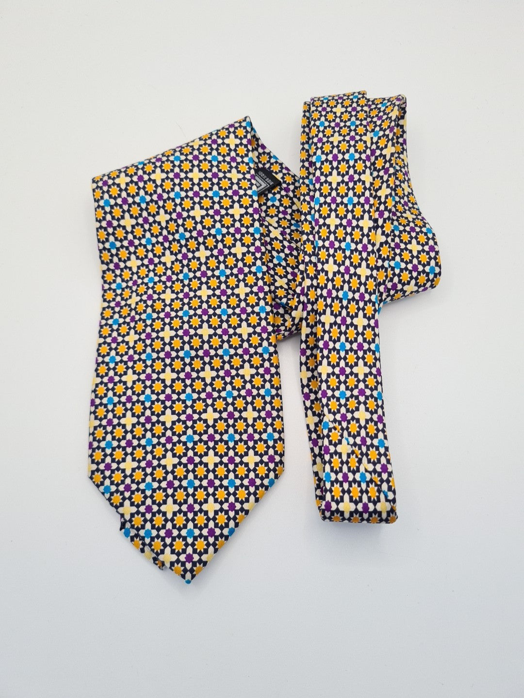 Pierre Balmain Paris Star Retro Pattern Silk Tie | Designer Mens Tie UK Vintage Mens Tie UK BX13