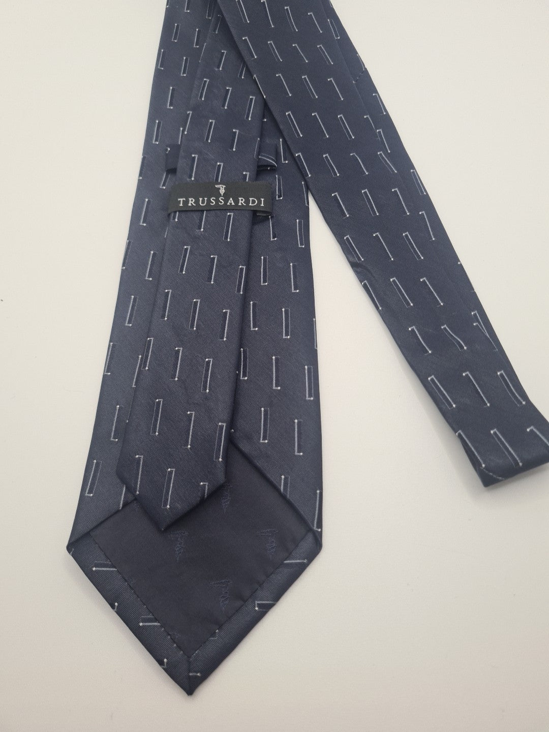 Trussardi Blue Mens Silk Tie Classic Designer Necktie Formal Vintage Mens Tie UK BX9