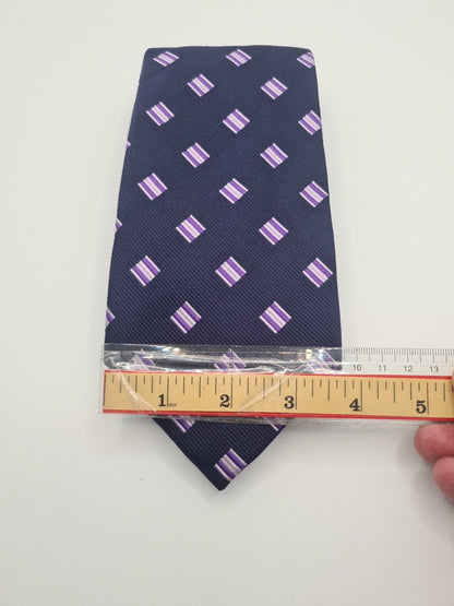 Charles Tyrwhitt Blue Diamond Pattern Mens Silk Tie Designer Necktie Formal Vintage Mens Tie UK BX8