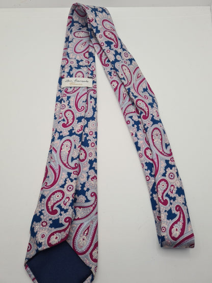 John Francomb Skinny paisley Pattern Mens Silk Tie Classic Designer Necktie Paisley Vintage Mens Tie UK BX12