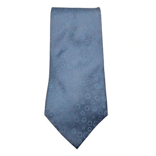 TM Lewin Men's Denim Blue Bubble Jacquard Silk Tie