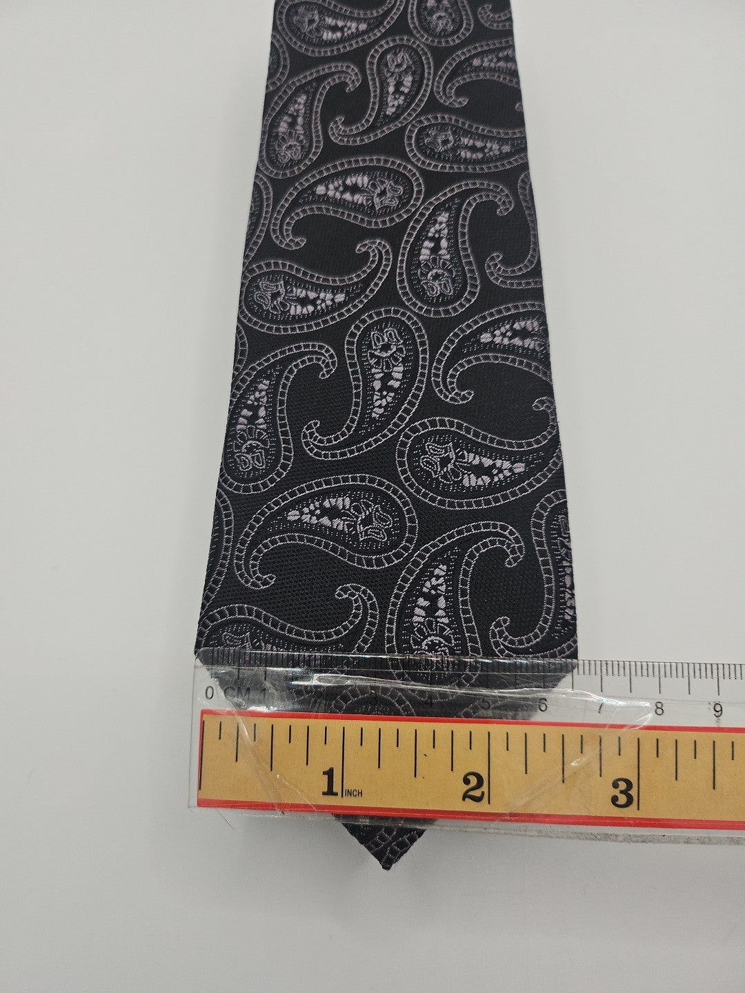 Saville Row Black / Grey paisley Thin Mens Silk Tie Wedding Formal Neck Tie BX16