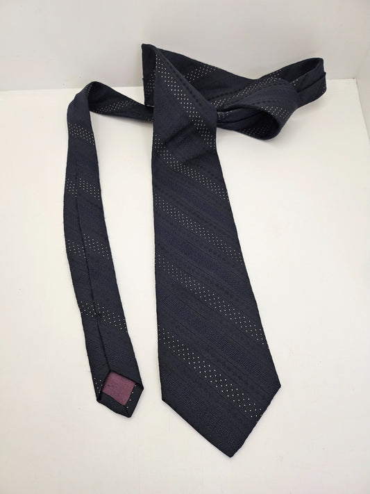 Christian Dior Blue Woven Stripe Silk Tie
