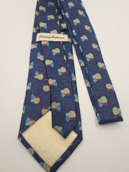 Tommy Bahama Blue Pineapple Mens Silk Tie Classic Designer Necktie Formal Vintage Mens Tie UK BX9