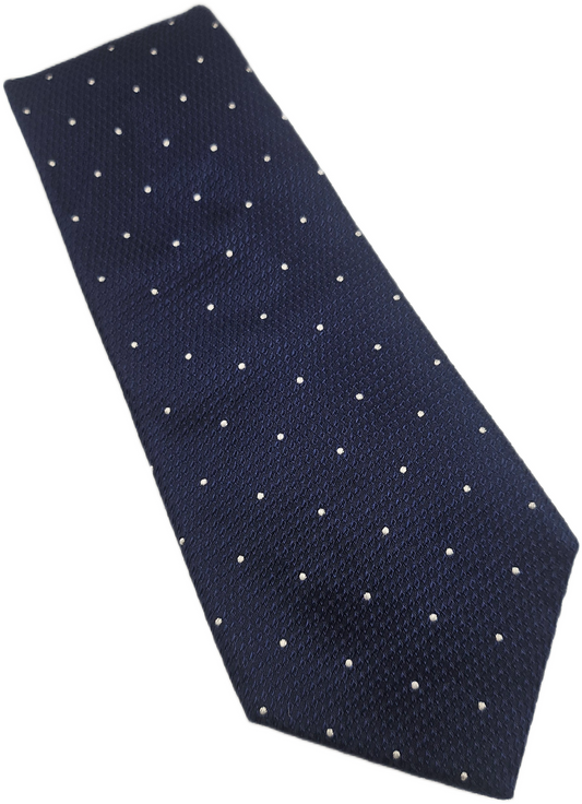 John Francomb Silk Tie Men Navy Polka Dot Designer Business Vintage Necktie BX18
