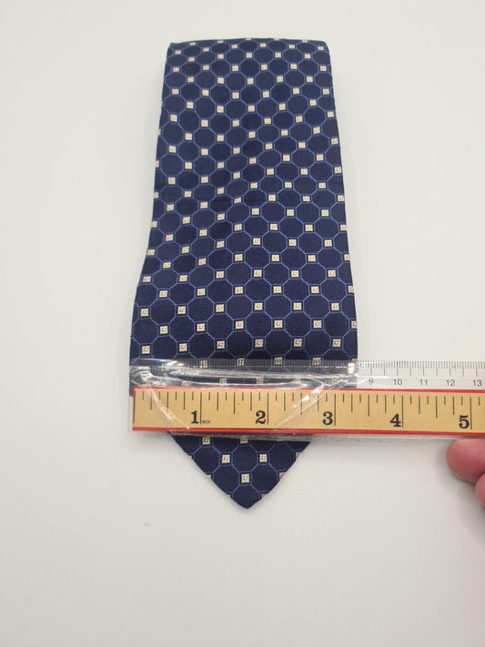 Tommy Hilfiger Blue Geometric Mens Silk Tie Classic Designer Necktie Formal Geometric Vintage Mens Tie UK BX8