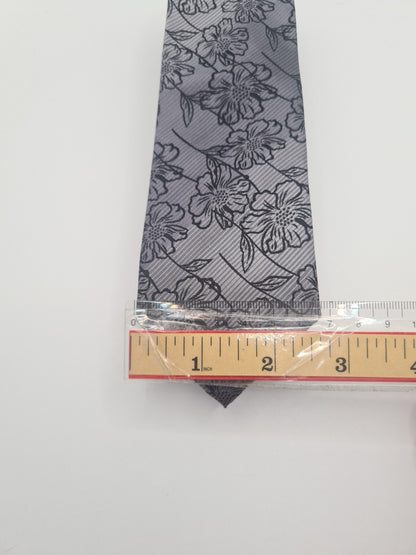 William Hunt Grey Flower Mens Silk Tie Classic Designer Necktie Formal Vintage Mens Tie UK BX6