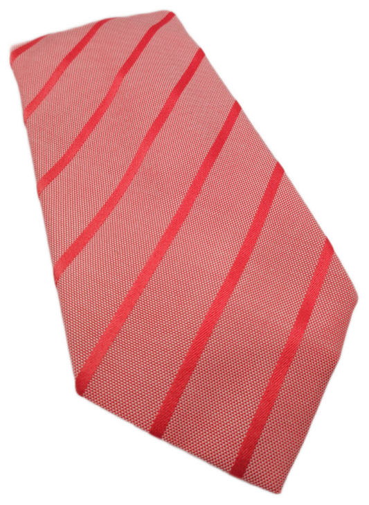 Charles Tyrwhitt Silk Tie Mens Pink and Hot Pink Stripes Classic Necktie BX13