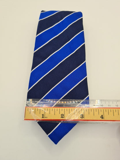 Charles Tyrwhitt Blue Striped Formal Rugby Silk Tie | Designer Mens Tie UK  BX14