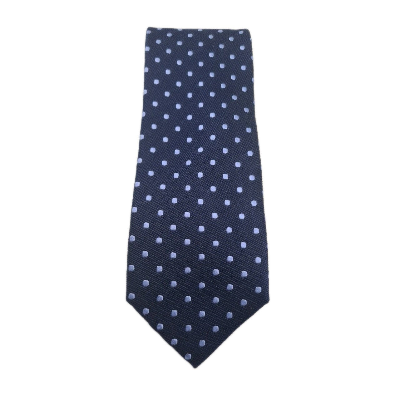 Van Buck Blue Spotted Mens Silk Tie Classic Designer Necktie Formal Spotted Vintage Mens Tie UK BX5