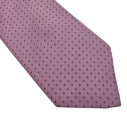 Versace Mens Silk Tie Purple Dot pattern Designer Vtg Retro Wedding Neck Tie R9