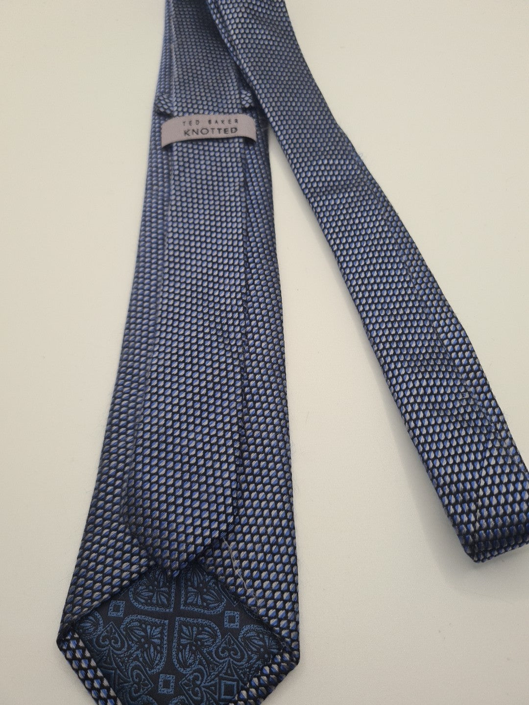 Ted Baker Blue Spotty Mens Silk Tie Classic Designer Necktie Formal Spotted Vintage Mens Tie UK BX5
