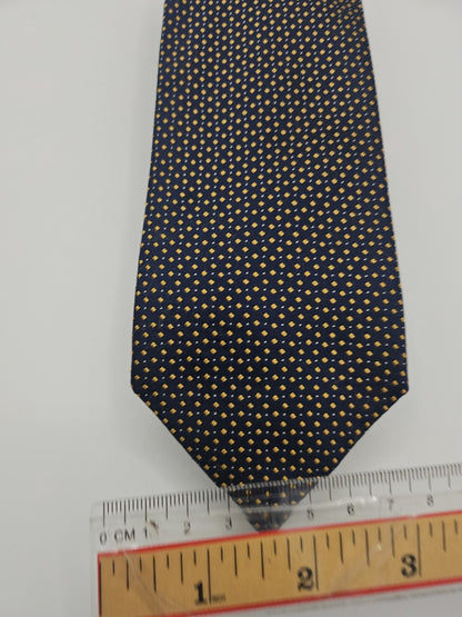 Hugo Boss Blue / Yellow Spotty Mens Silk Tie Wedding Formal Neck Tie BX16