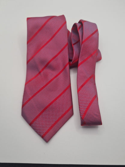 John Lewis red Stripe Mens Silk Tie Classic Designer Necktie Formal Striped Vintage Mens Tie UK BX9