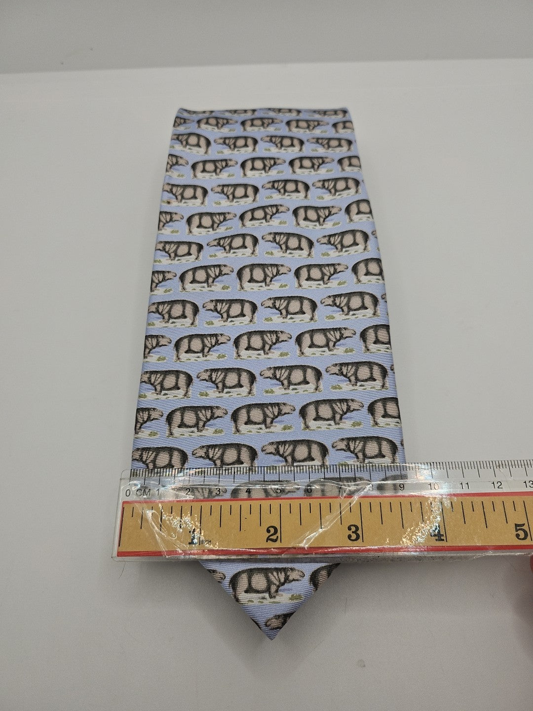 Fox & Chave Hippo Safari print Mens Silk Tie Wedding Formal Neck Tie BX18