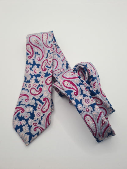 John Francomb Skinny paisley Pattern Mens Silk Tie Classic Designer Necktie Paisley Vintage Mens Tie UK BX12