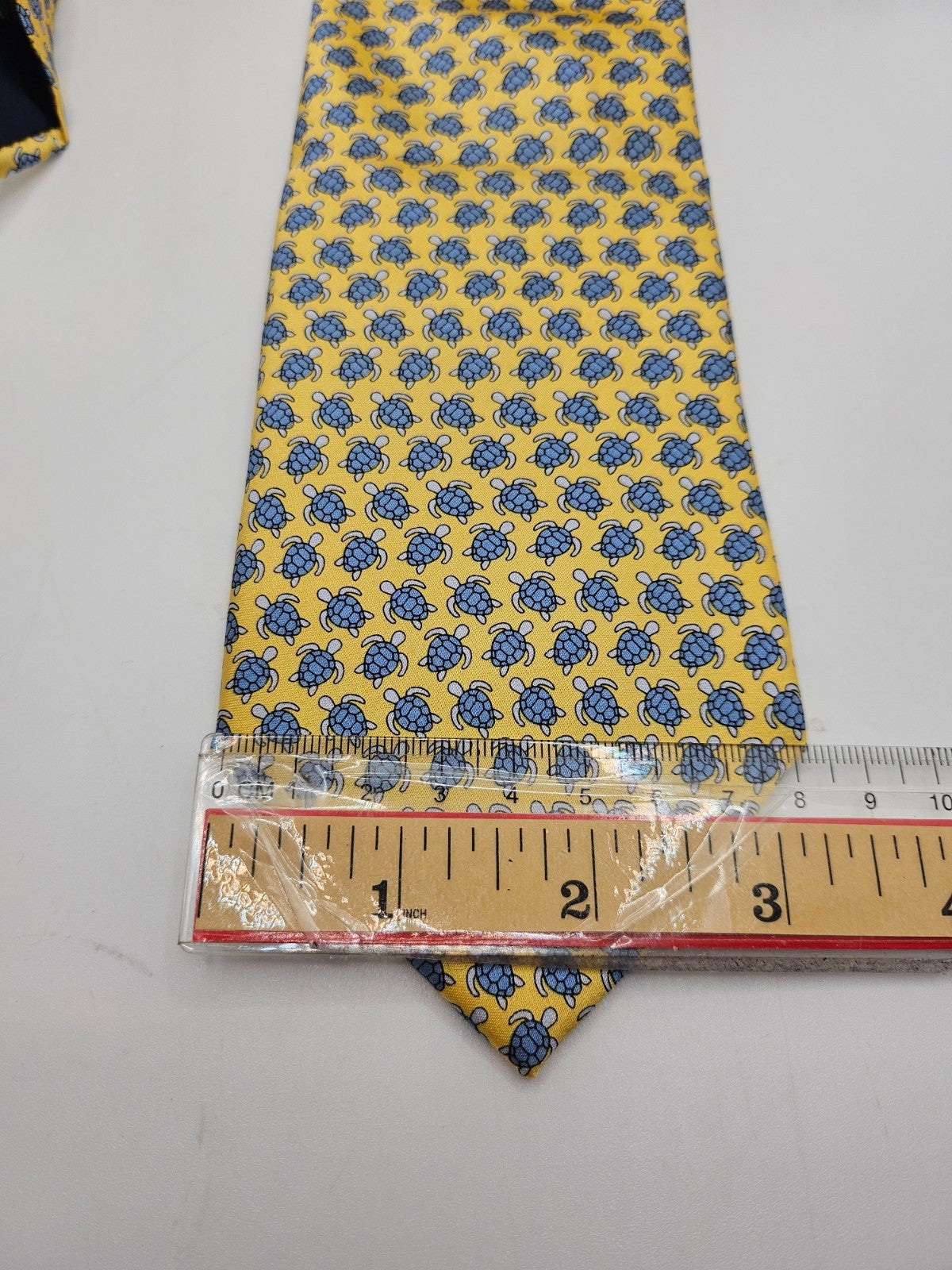 Marks & Spencer Silk Tie Mens Yellow Blue Sea Turtle Novelty Retro Neck Tie BX2