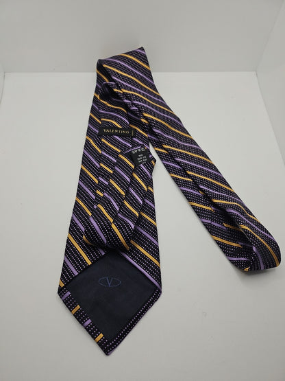 Valentino Striped Retro Pattern Mens Silk Tie Wedding Formal Neck Tie BX11