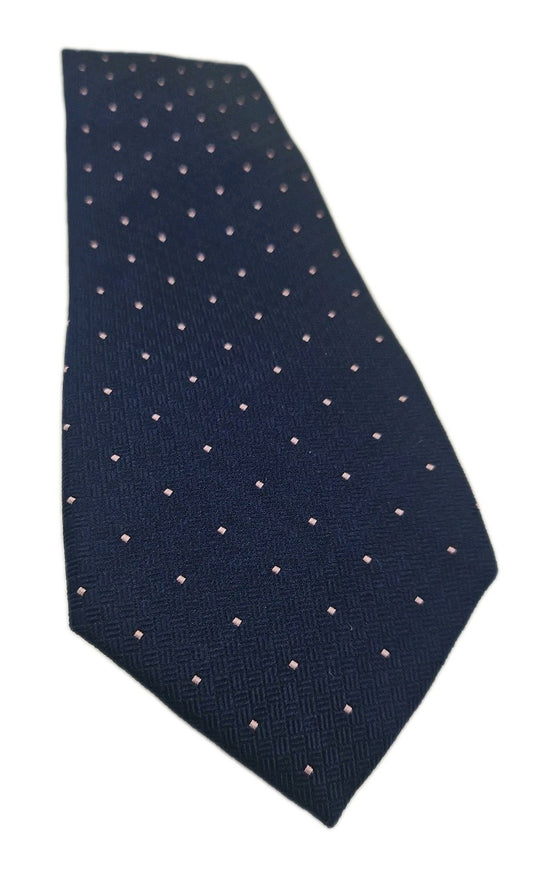 T.M Lewin Blue Pink Spotted Mens Silk Tie Wedding Formal Neck Tie BX2