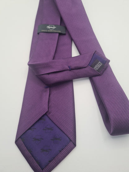 Paul Costelloe Plain Purple Mens Silk Tie Classic Designer Necktie Formal Vintage Mens Tie UK BX6