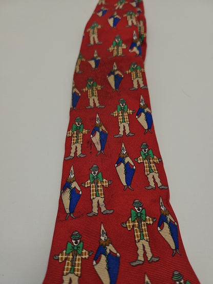 Clown tarot Harrods Tie | Reworked Vintage Mens Tie UK | Statement Novelty BX13