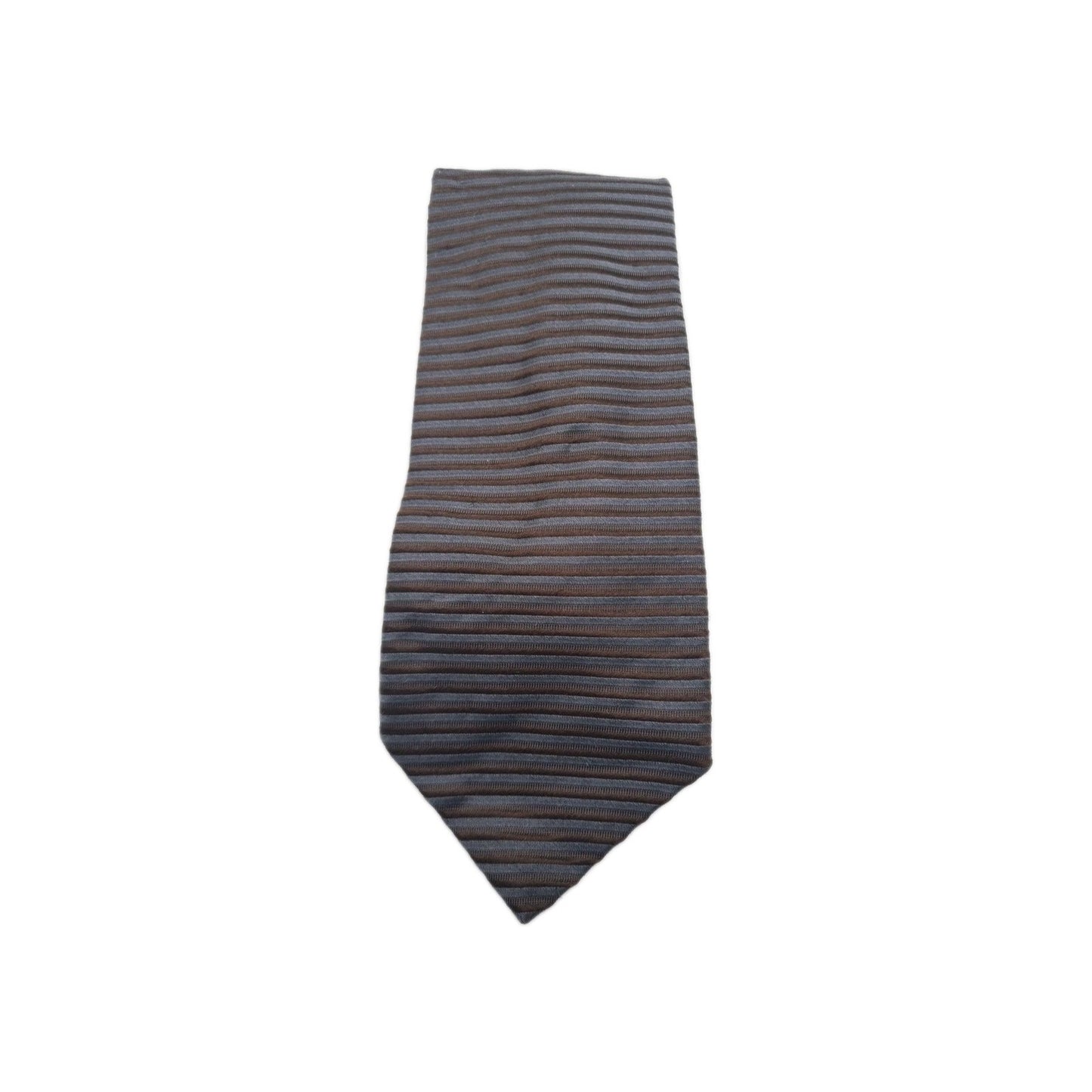 Ermenegildo Zegna Brown Stripe Mens Silk Tie Classic Designer Necktie Striped Vintage Mens Tie UK BX10