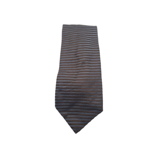 Ermenegildo Zegna Brown Stripe Mens Silk Tie Classic Designer Necktie Striped Vintage Mens Tie UK BX10