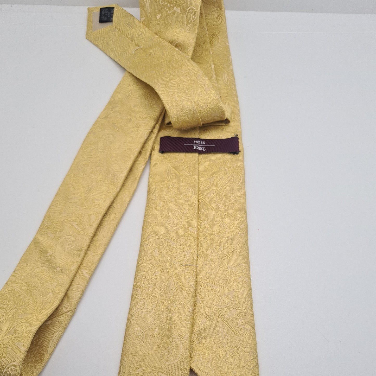 Moss Jacquard Yellow Mens Silk Tie Classic Designer Necktie Formal Business Vintage Mens Tie UK BX8