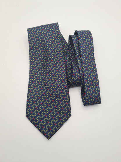 Lavin Paris Chain Pattern Blue Mens Silk Tie Classic Designer Necktie Vintage Mens Tie UK BX11