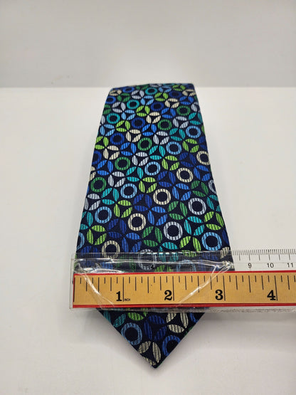 Charles Tyrwhitt Blue Green Geometric Circles Silk Tie