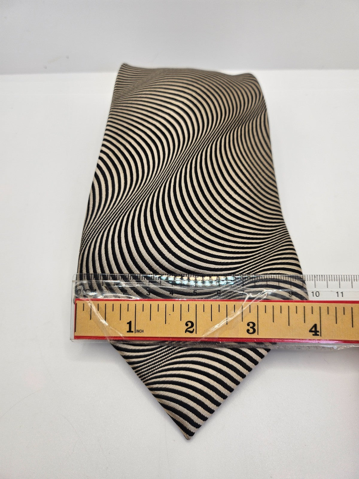 Vintage Mens Silk Tie Burton White Black Striped Business Wedding Neck Tie BX25 Retro Formal