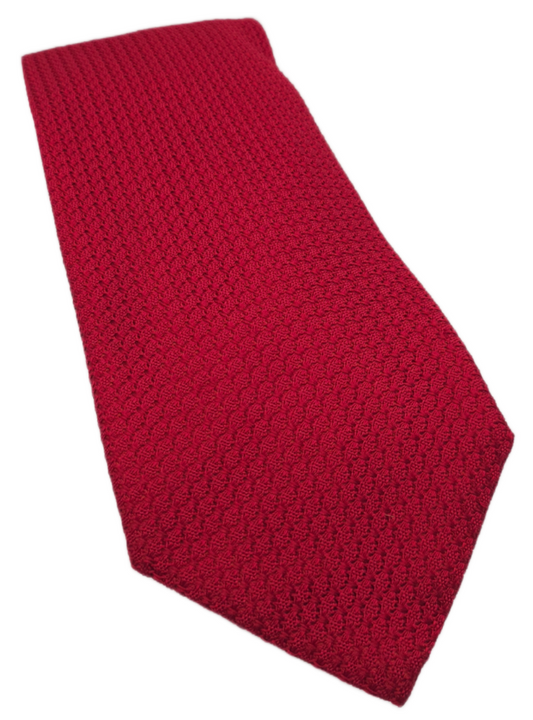 Charles Tyrwhitt Silk Tie Mens Red Grenadine Textured Weave Luxury Necktie BX11 Vintage Retro