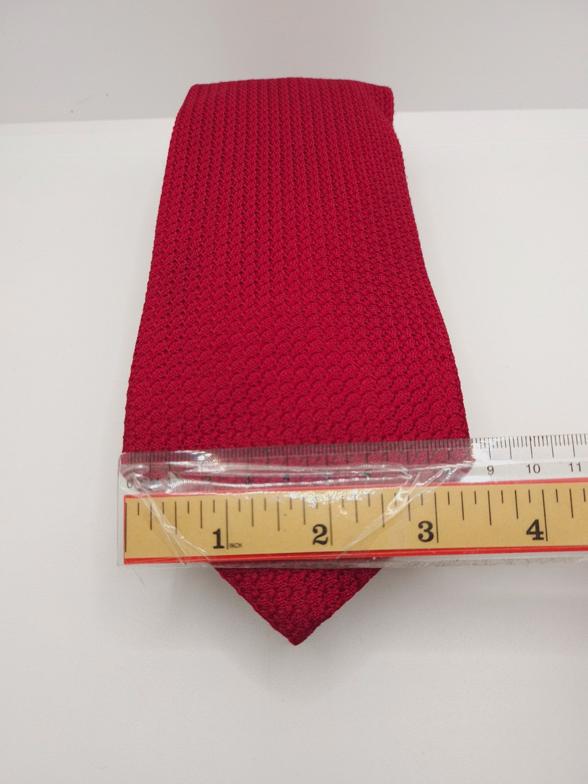 Charles Tyrwhitt Silk Tie Mens Red Grenadine Textured Weave Luxury Necktie BX11 Vintage Retro