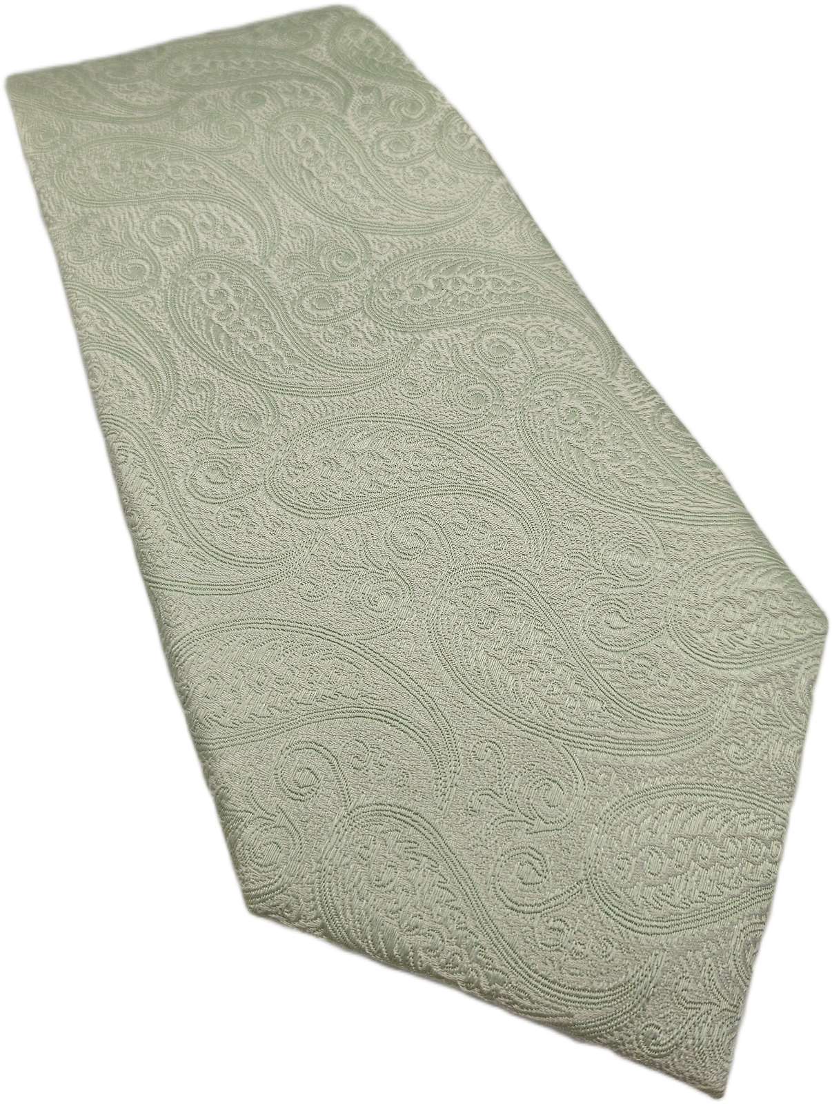 Hawes and Curtis Silk Tie Men Mint Green Sage Paisley Jacquard Wedding Necktie BX1 Mens Vintage
