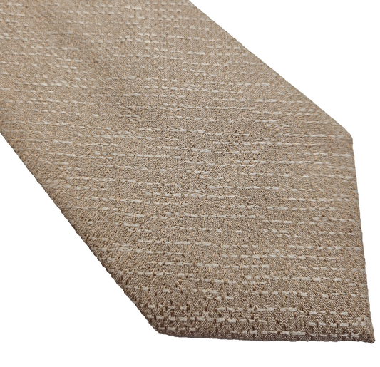 Charles Tyrwhitt Mens Silk Tie Beige Woven Style Vtg Retro Wedding Neck Tie R1 Vintage Formal