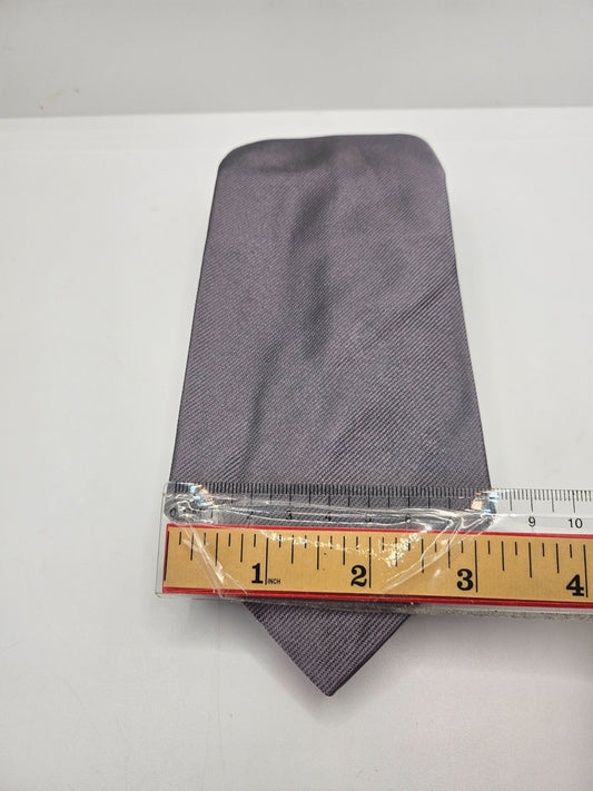 Polo Ralph Lauren Silk Tie Mens Silver Grey Ribbed Wedding Formal Neck Tie BX10 Vintage Retro