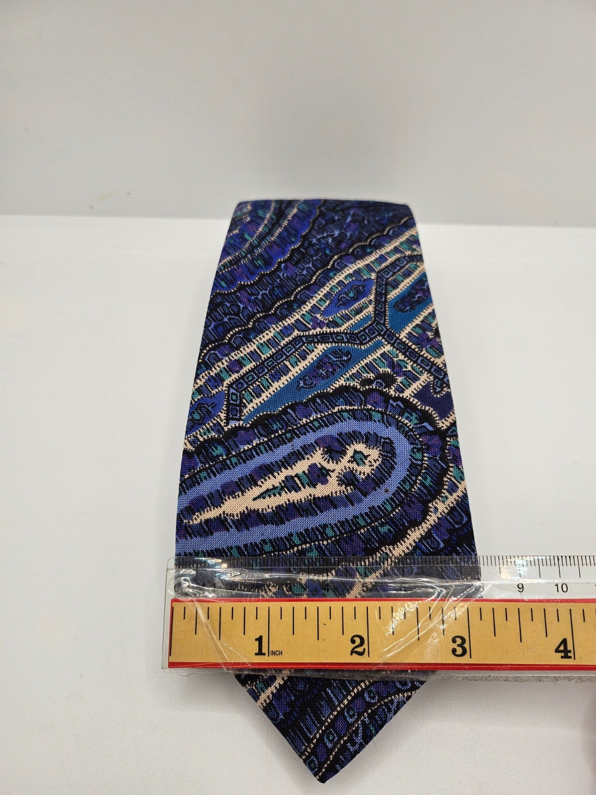 Liberty Silk Tie Mens Blue Paisley Patterned Retro Vintage Wedding Necktie BX12 Formal Designer